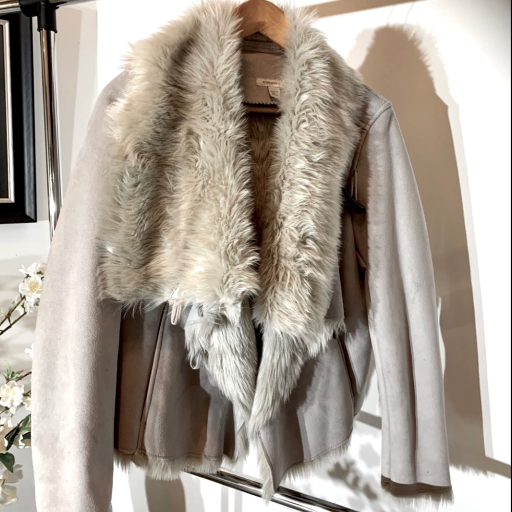 Boston Proper Faux Fur Bomber Coat